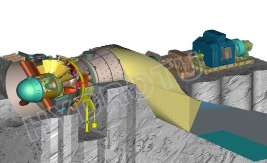 Turbina idroelettrica di tipo S con lame in acciaio inossidabile per testa d'acqua da 2 m a 20 m e capacità da 100 kW a 10 MW